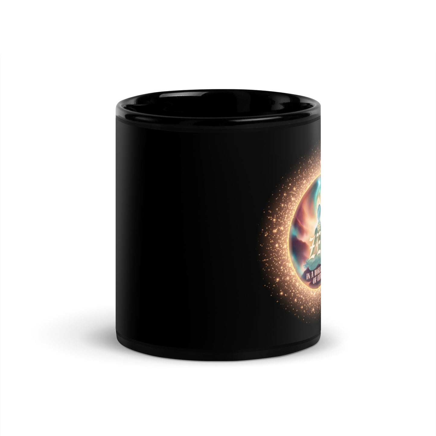 Be Zen In A World Full Of Chaos Black Glossy Mug