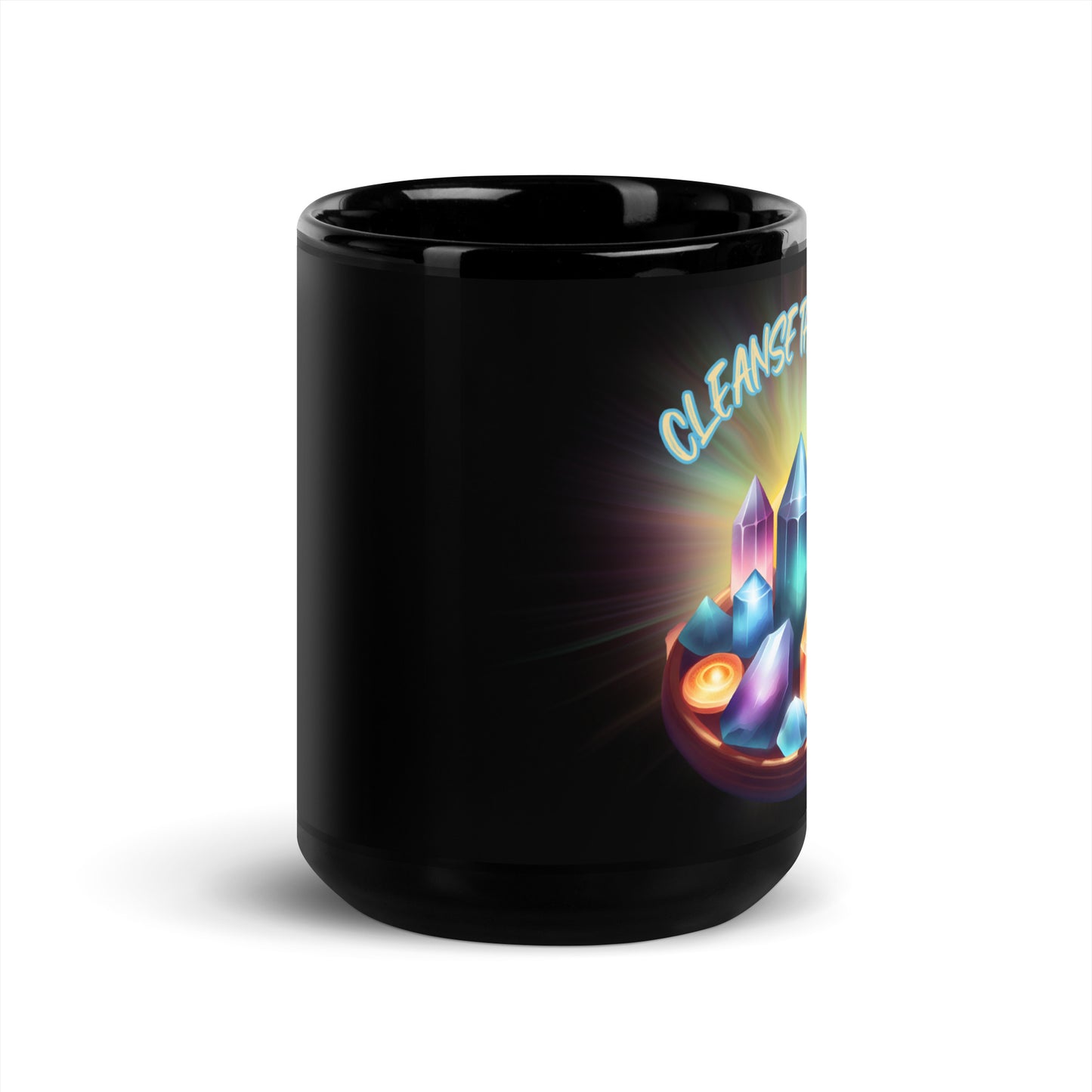 Cleanse That Shit Black Glossy Mug