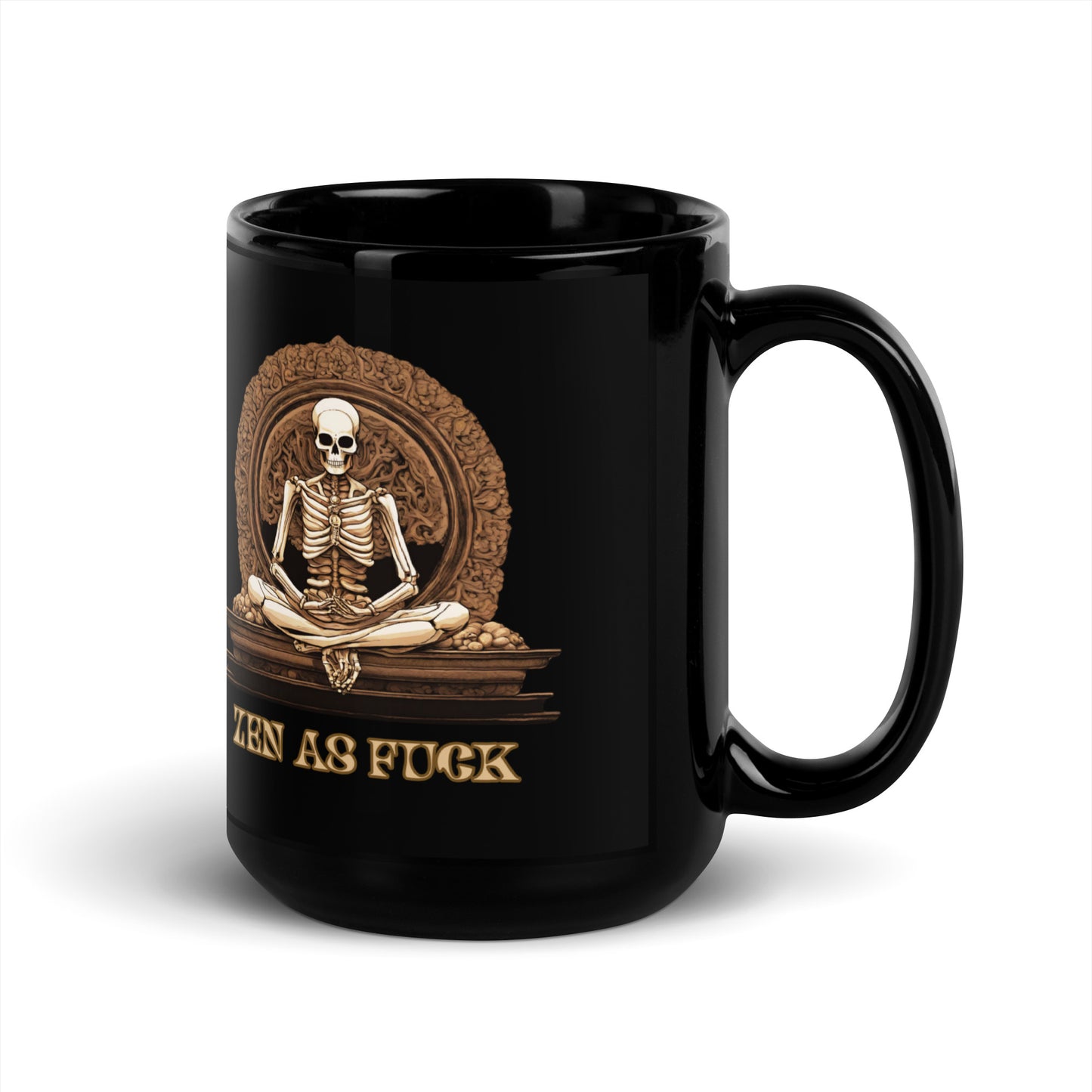 Zen As Fuck Black Glossy Mug
