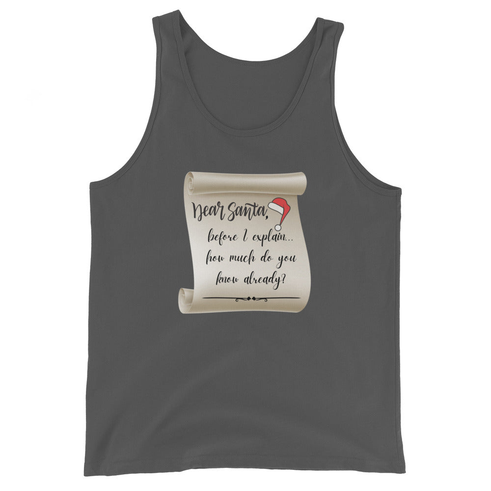 Dear Santa Before I Explain How Much Do You Know Already? Tank Top