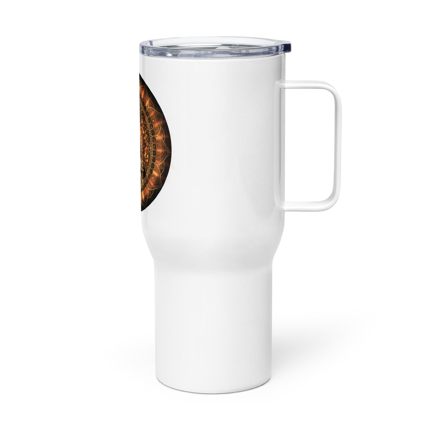 Inquire Within Travel mug with a handle