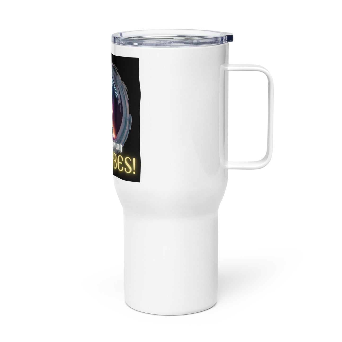 I’m Not Ignoring You I’m Just Conserving Good Vibes Travel mug with a handle