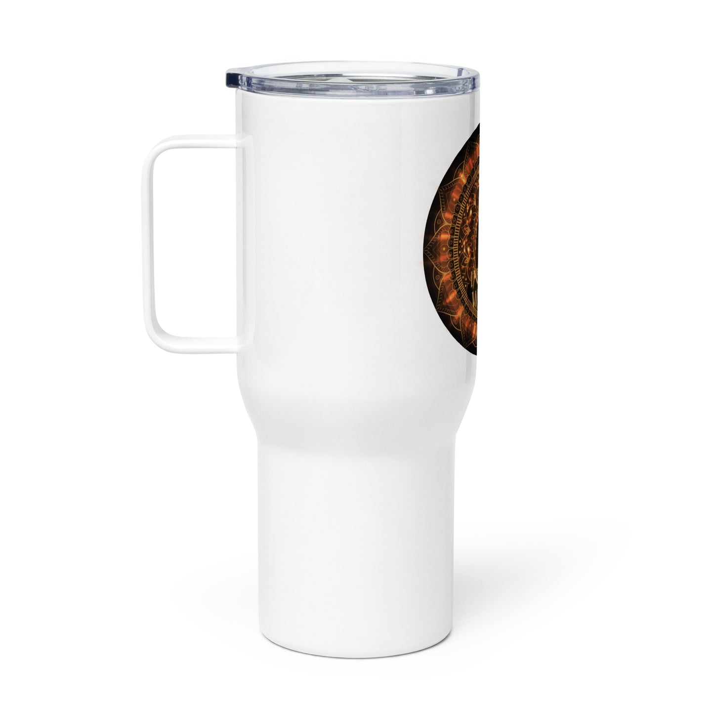 Inquire Within Travel mug with a handle