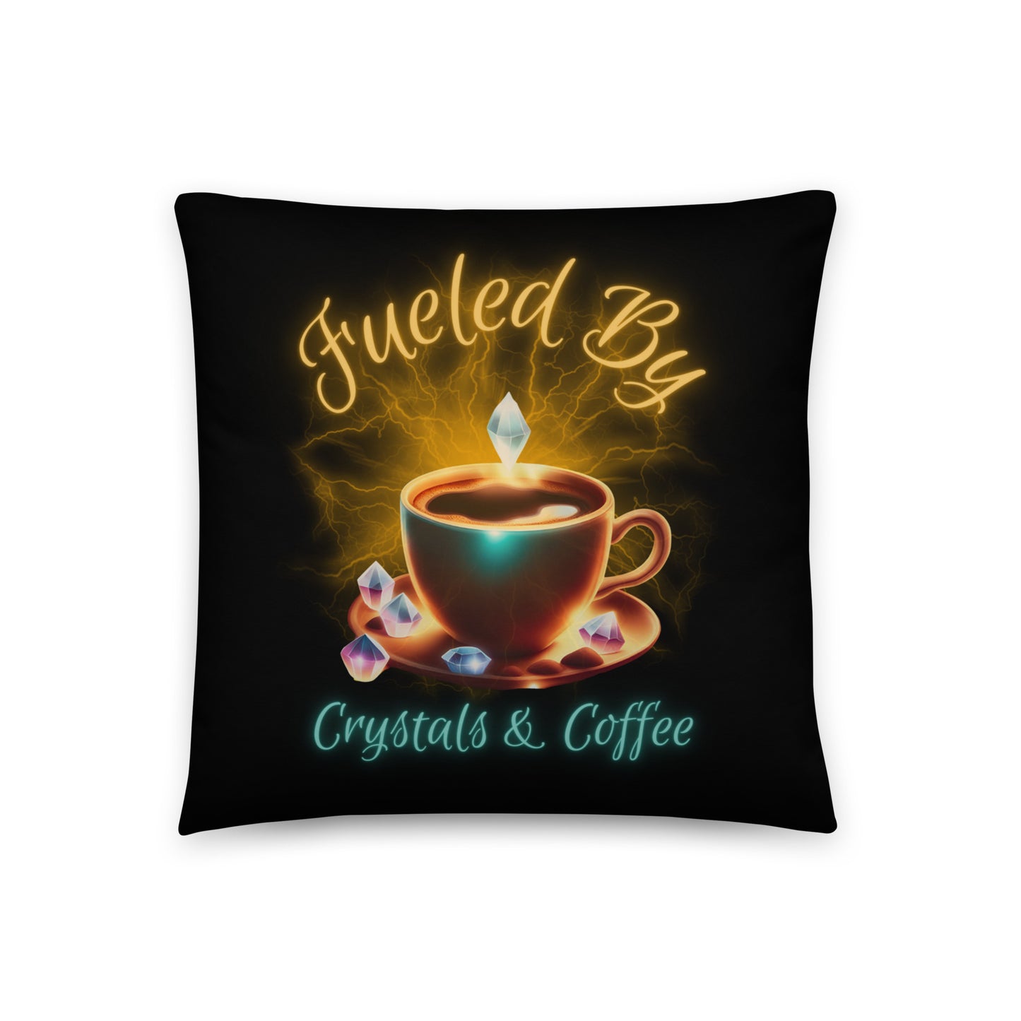 Fueled By Crystals And Coffee Basic Pillow