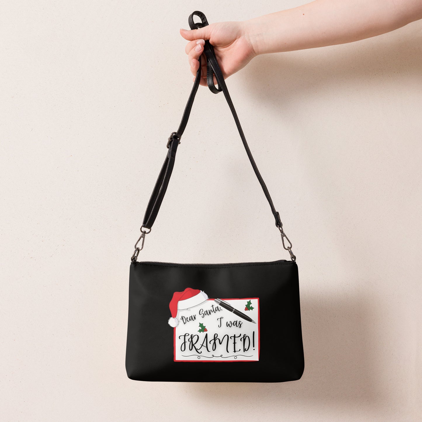 Dear Santa I Was Framed Crossbody bag