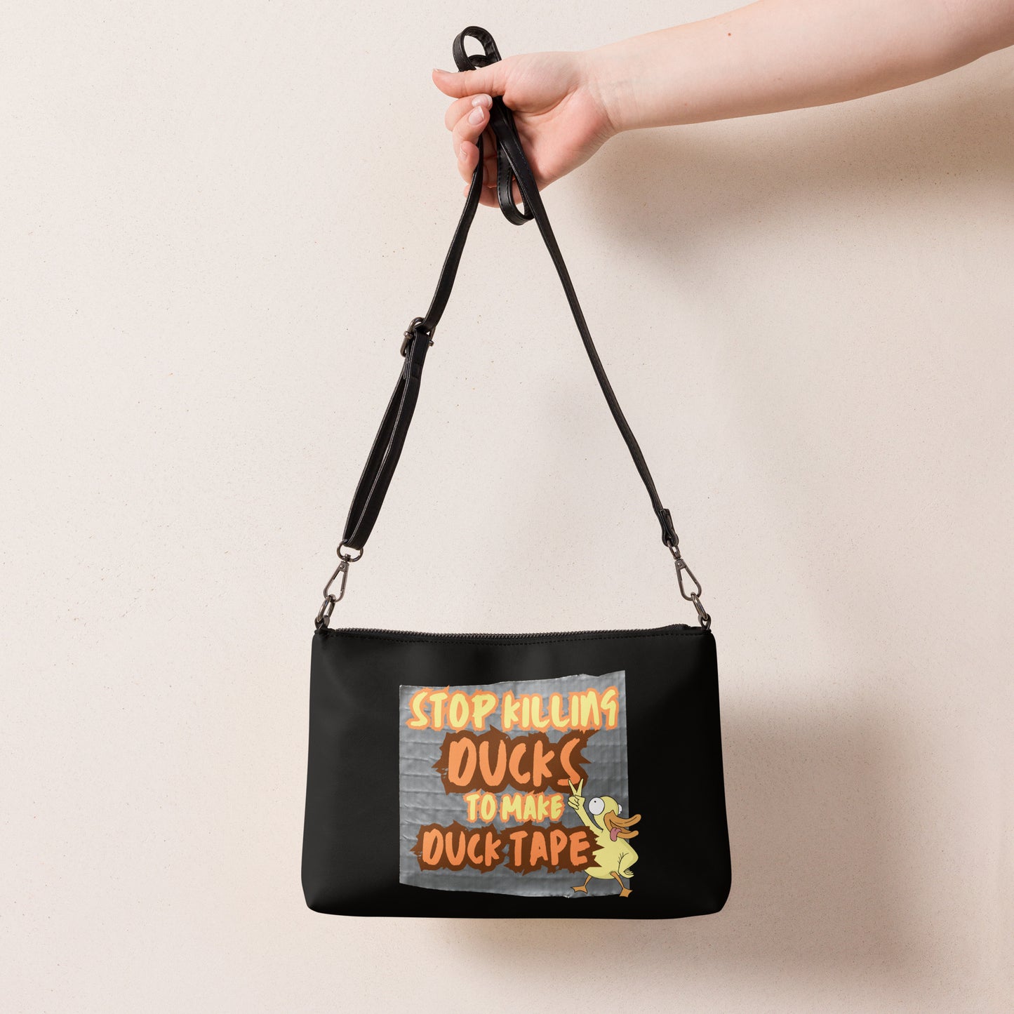 Stop Killing Ducks To Make Duck Tape Crossbody bag