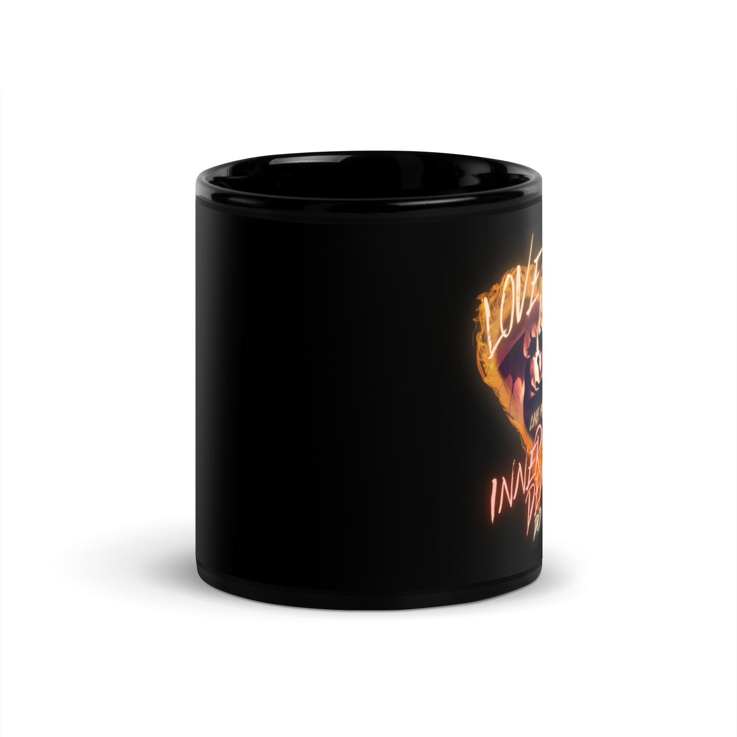 Love Me Like My Inner Demons Do Black Glossy Mug