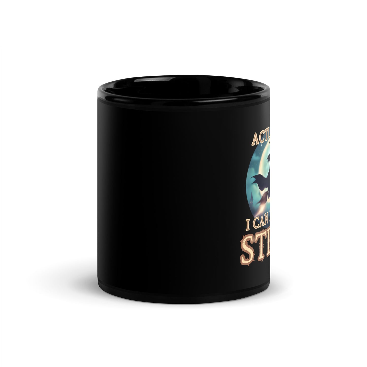 Actually I Can Drive Stick Black Glossy Mug