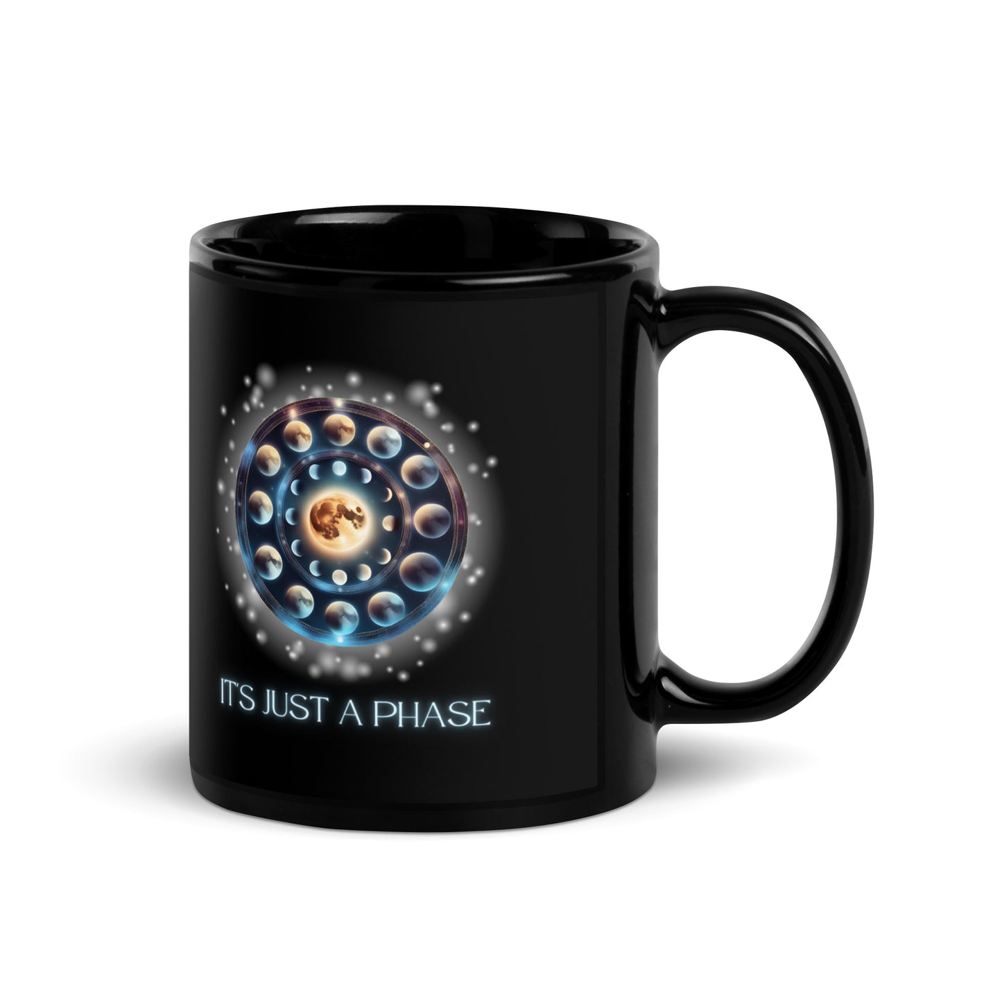 It's Just A Phase Black Glossy Mug