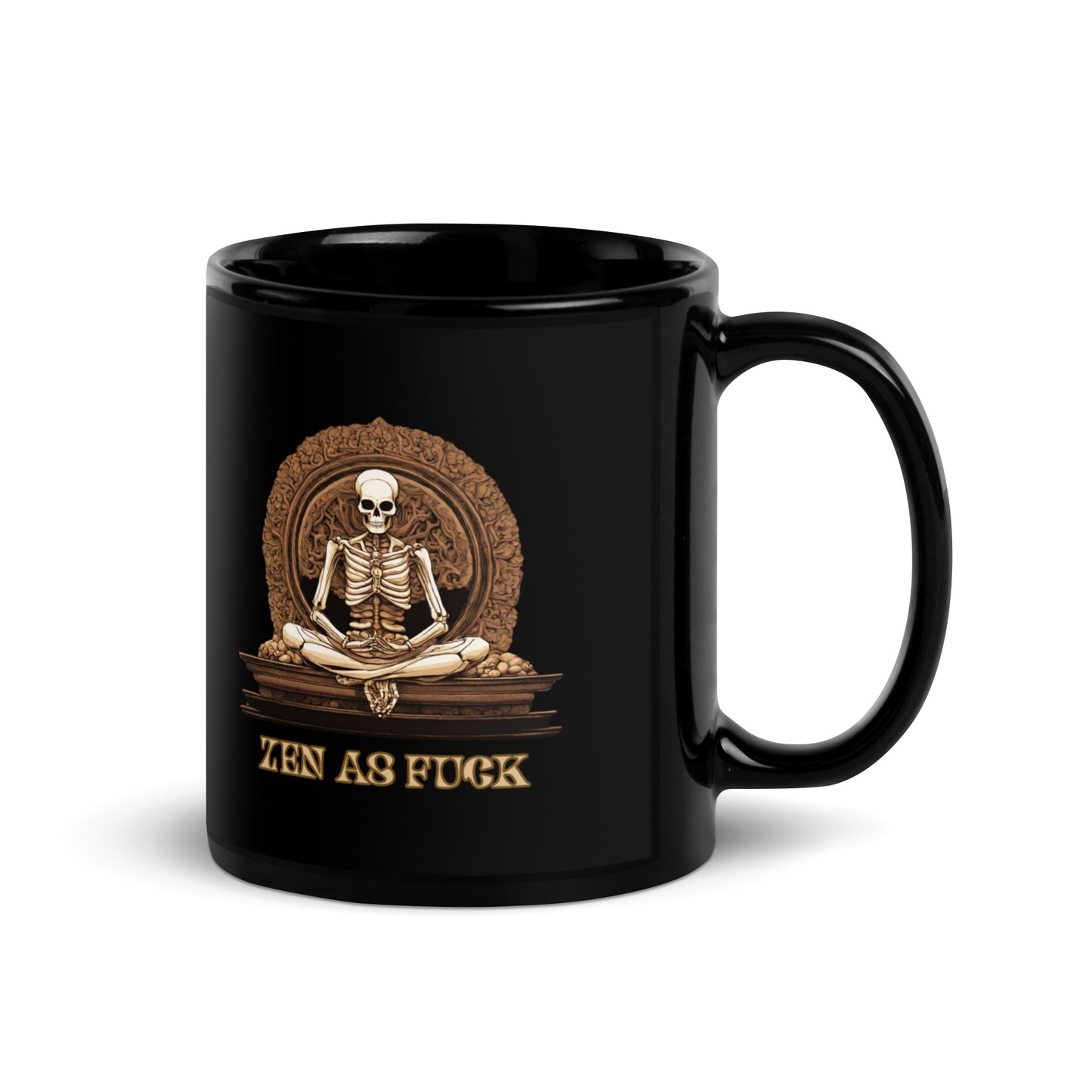 Zen As Fuck Black Glossy Mug