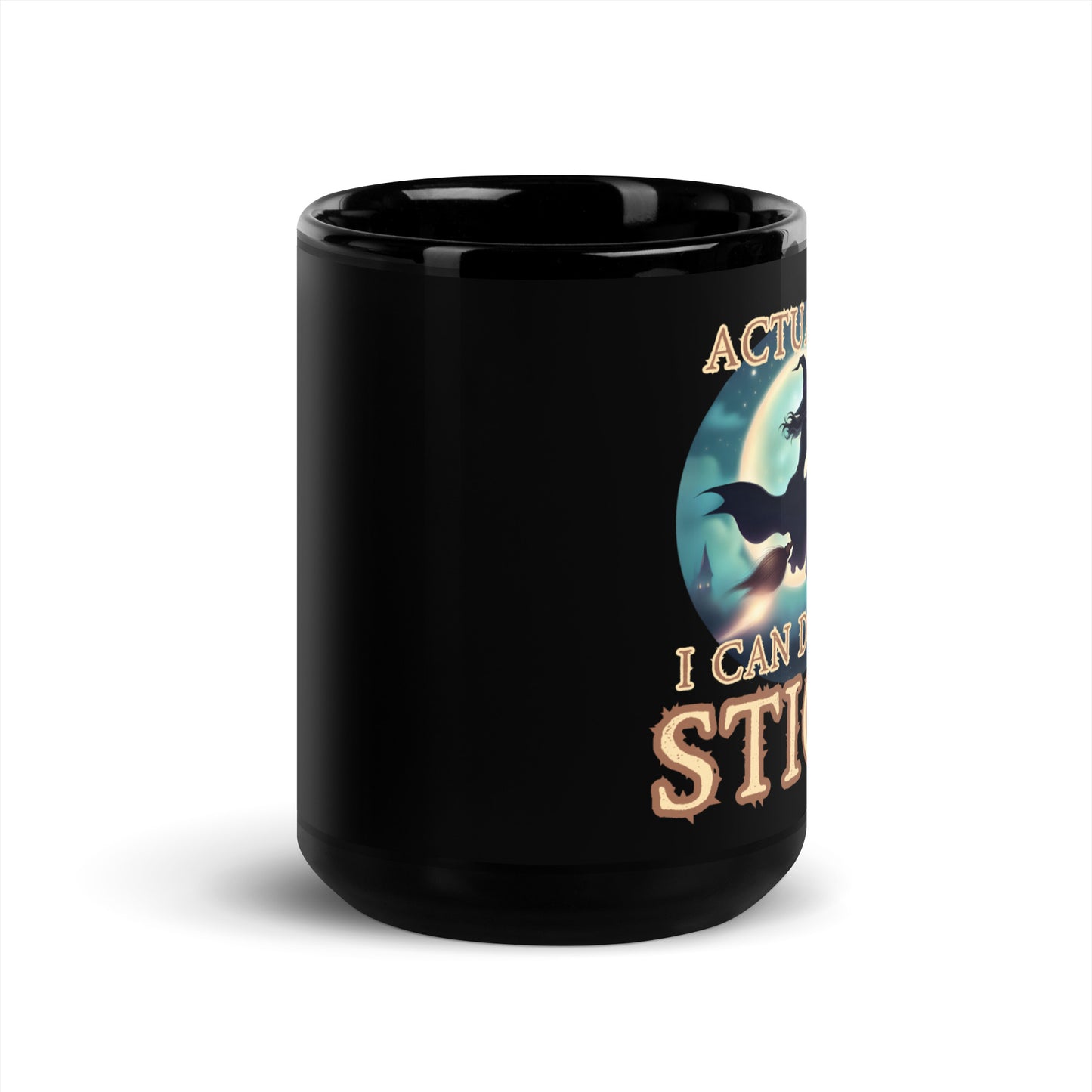 Actually I Can Drive Stick Black Glossy Mug