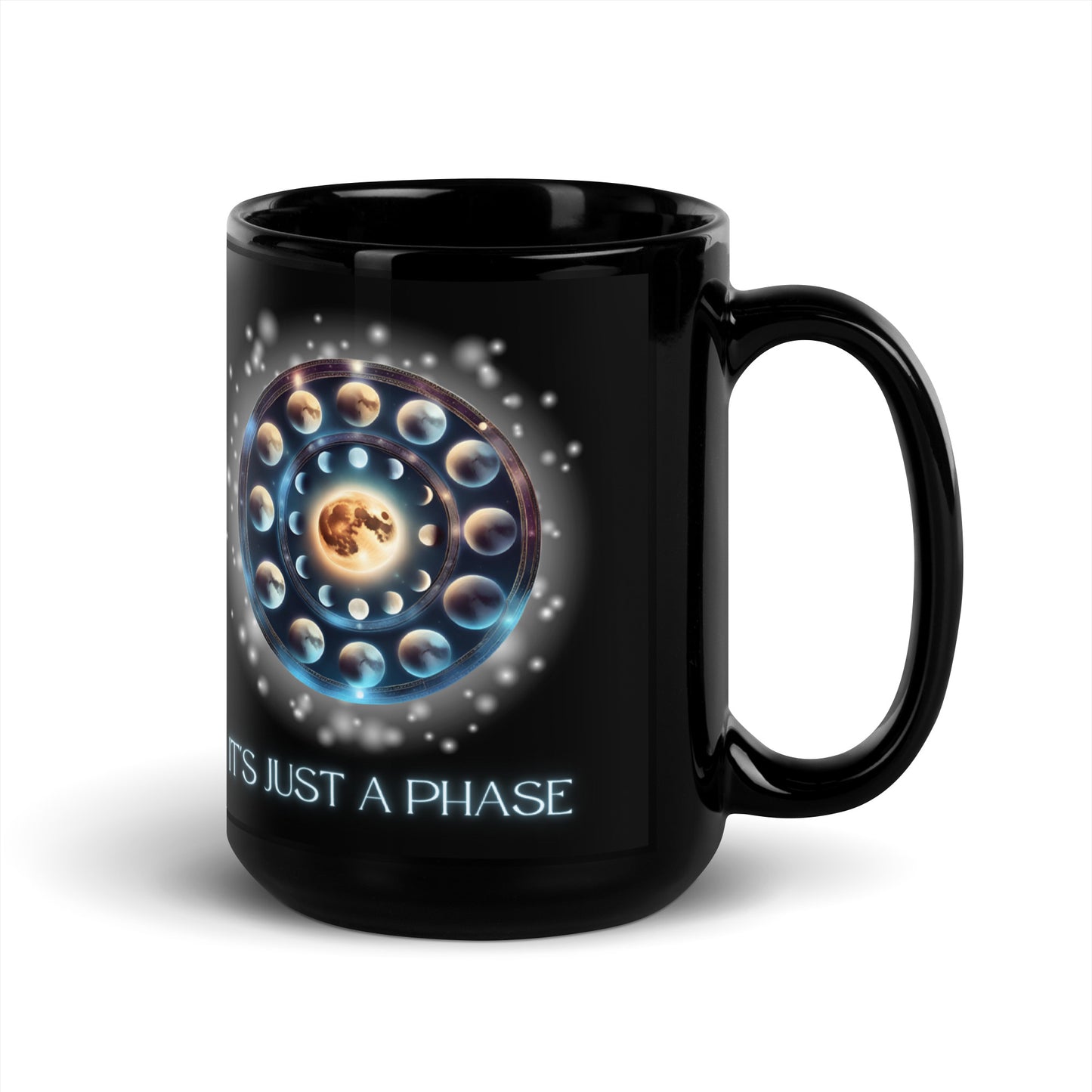 It's Just A Phase Black Glossy Mug