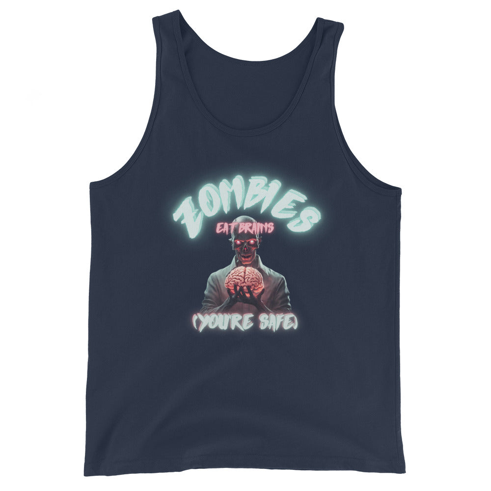 Zombies Eat Brains YOU'RE SAFE Tank Top