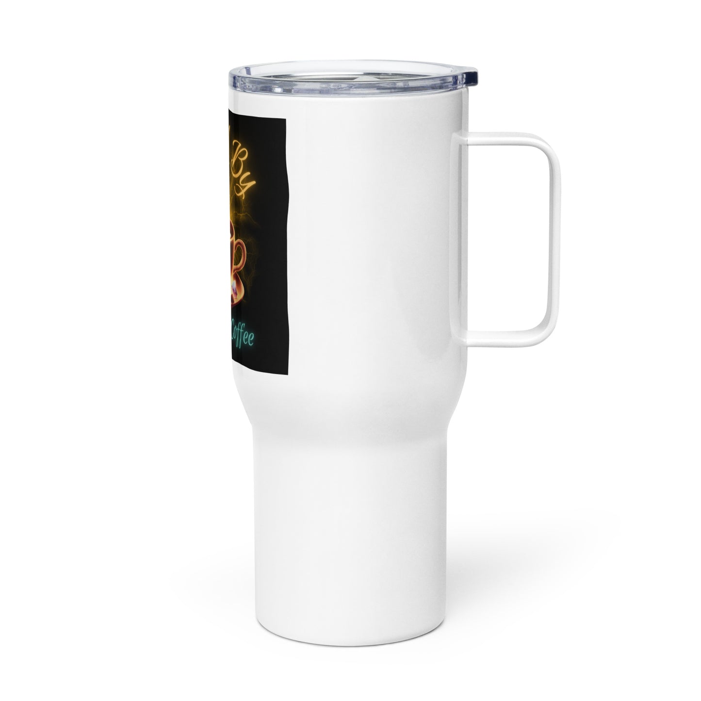 Fueled By Crystals And Coffee Travel mug with a handle