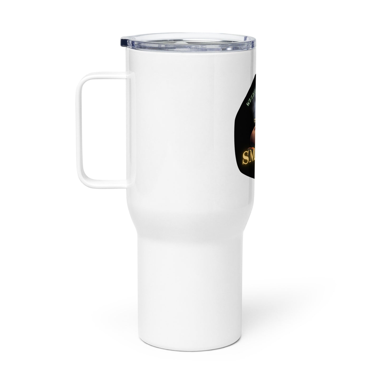 When Life Gets Hard Smudge It Travel mug with a handle