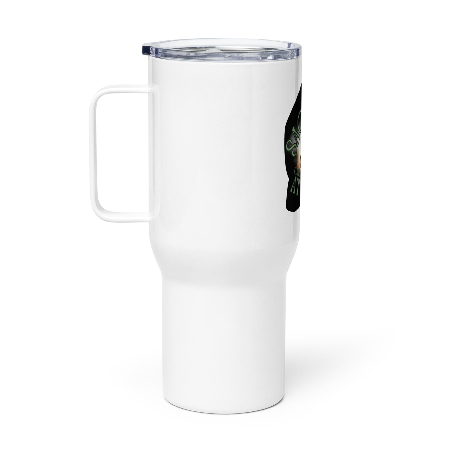 Saging Life One Bad Decision At A Time Travel mug with a handle