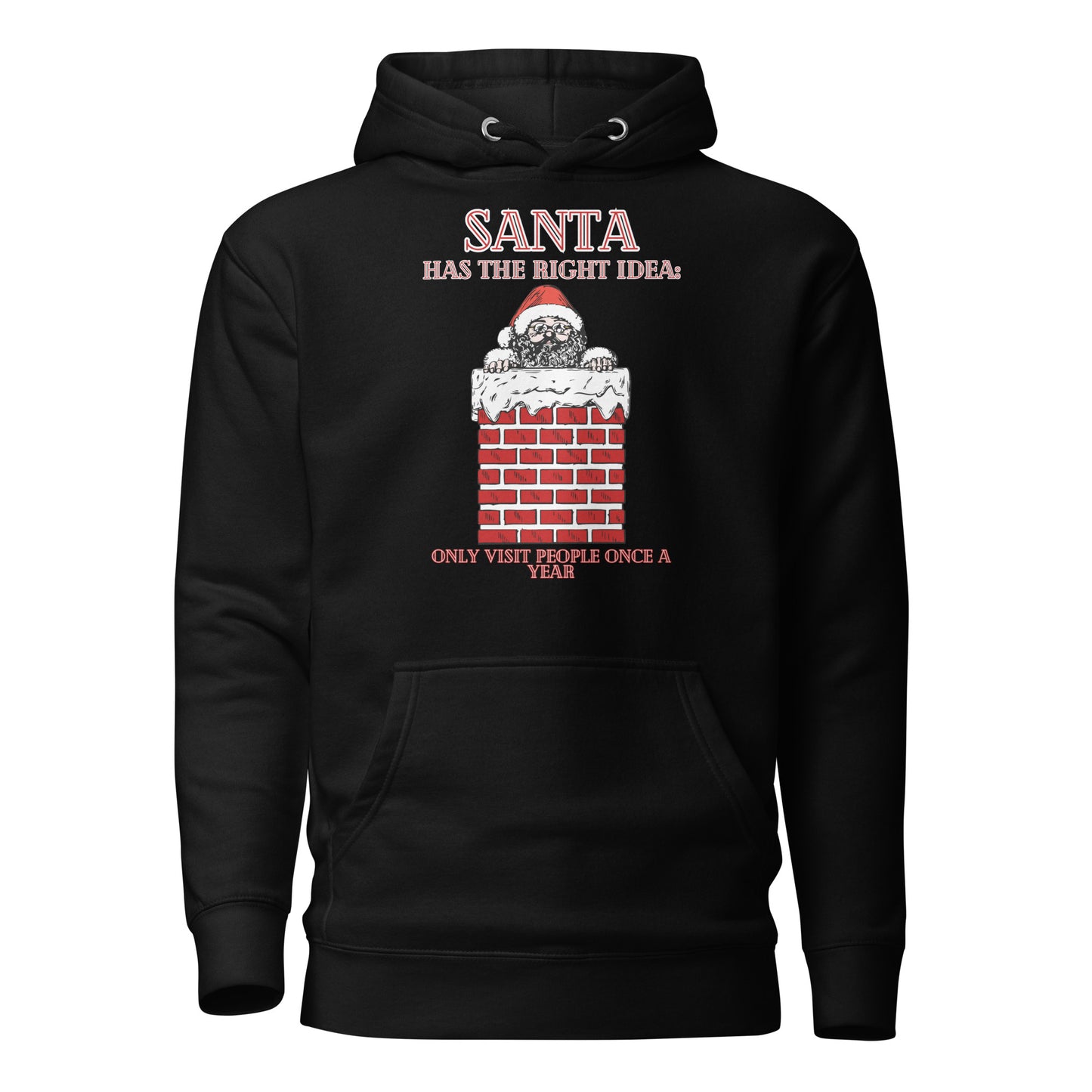 Santa Has The Right Idea Only Visit People Once A Year Unisex Hoodie