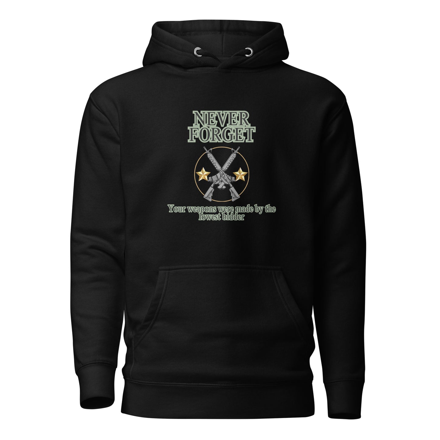 Never Forget Your Weapons Were Made By The Lowest Bidder Unisex Hoodie