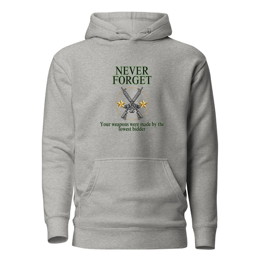 Never Forget Your Weapons Were Made By The Lowest Bidder Unisex Hoodie