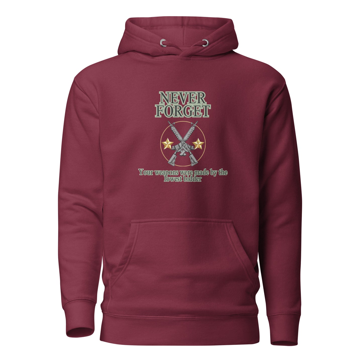 Never Forget Your Weapons Were Made By The Lowest Bidder Unisex Hoodie