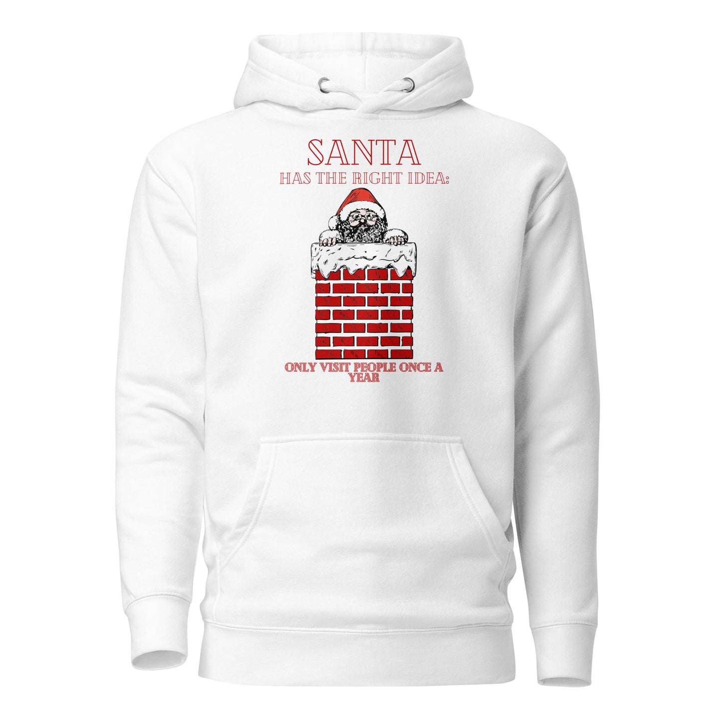 Santa Has The Right Idea Only Visit People Once A Year Unisex Hoodie